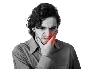Man has a tooth ache