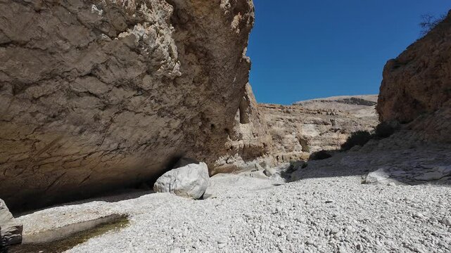The beautiful mountain scenery of Wadi Bani Khalid in Oman
