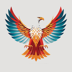 eagle with wings with white background