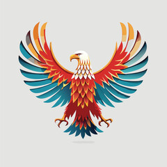 eagle with wings with vector white background