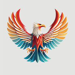 eagle with ribbon vector white background