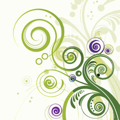 vector abstract green flower background