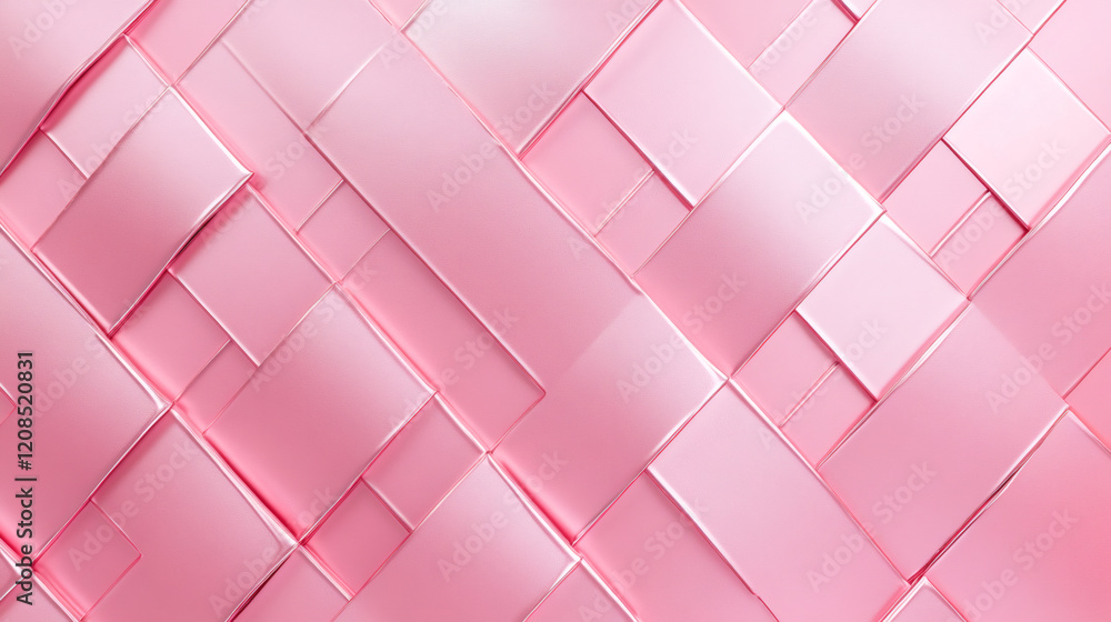 Aufkleber intertwined pink metallic rectangles create a captivating geometric pattern, ideal for valentine's d