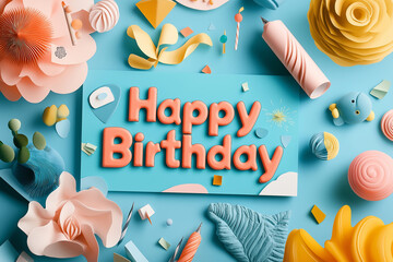 A colorful birthday cake with raspberries and a candle on top