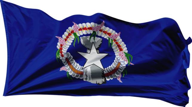 waving flag of Northern Mariana Islands, national symbol