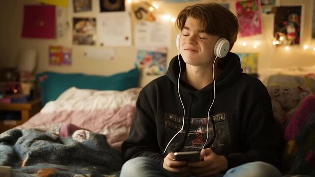 teen typeing to his crush on his phone