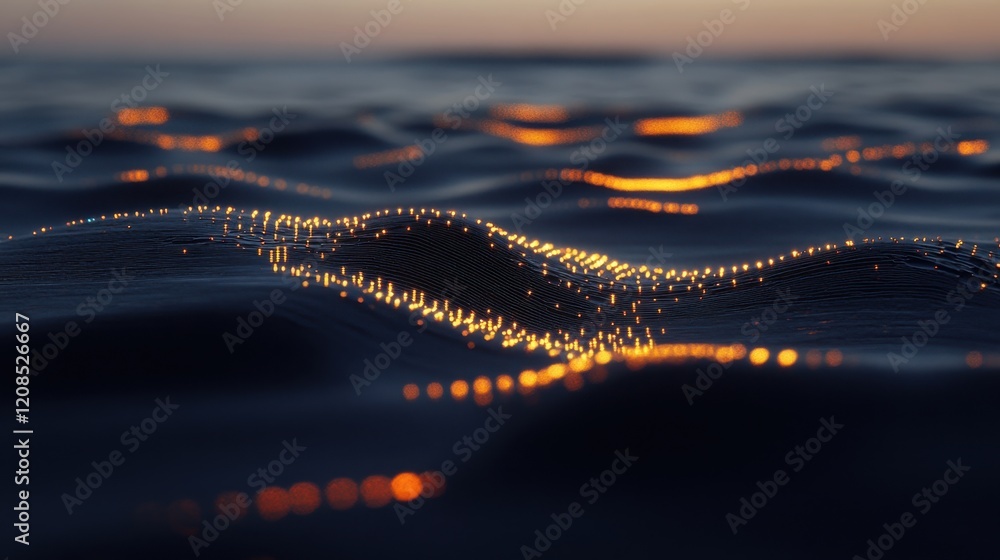 Poster a detailed circuit board close-up with tiny components glowing under soft light.