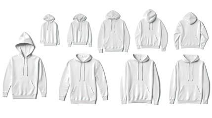 Blank White Hoodies Displayed From Multiple Angles Generative AI