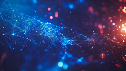 Obraz premium Smart digital Innovation city with connection network reciprocity over the cityscape. of future smart wireless digital city and social media networking systems that connects people with in city