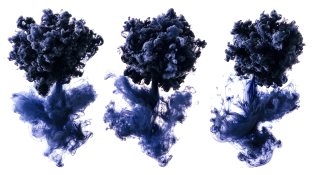 Swirling Blue Smoke Patterns in Water Generative AI