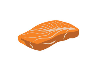 Illustration of Fresh Salmon Fillet - Fish Clipart for Culinary Use