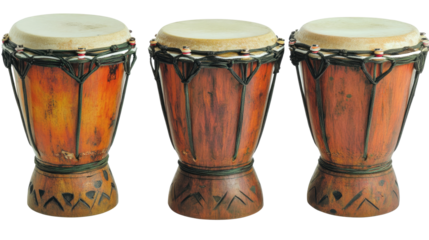 Bongo Drums Set on Transparent Background Generative AI