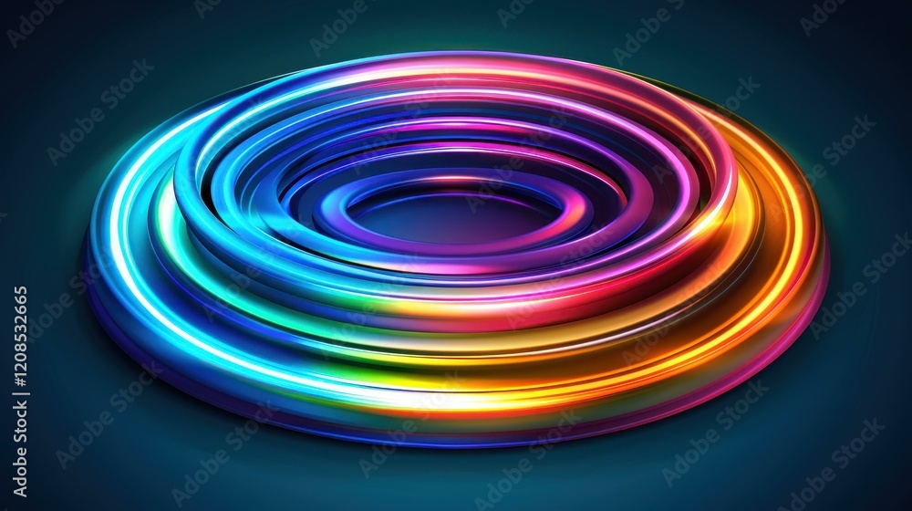 Poster a vibrant vector background featuring glowing spiral lines, perfect for adding depth and energy to y