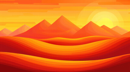 Fototapeta premium Experience the breathtaking view of a sunrise illuminating the vast sand dunes of the desert, perfect for capturing tranquility.