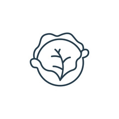 Minimalist cabbage icon design for health and wellness applications