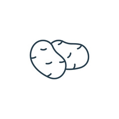 Simple outline of two potatoes on a minimalist white background