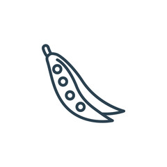Minimalist peapod icon design with outline style