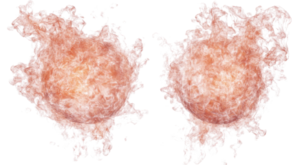 Burning Balls With Visual Effects Isolated Background Generative AI