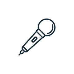Minimalist line art microphone icon for audio and podcasting