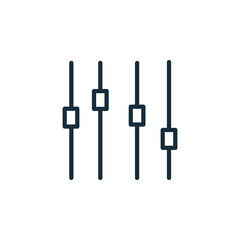 Minimalist sound control icon with three vertical sliders for audio adjustment