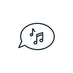 Minimalist music icon in speech bubble for audio conversations and music sharing