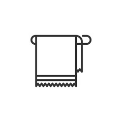Minimalist towel icon on hanger line drawing: clean and simple design