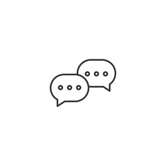 Minimalistic chat bubble icon in black and white design for communication themes