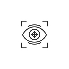 Eye icon with focus target and crosshair in minimalist design