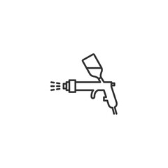 Minimalist icon of paint spray gun for industrial and creative applications
