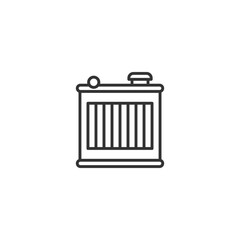 Minimalistic line art radiator icon for heating systems and climate control