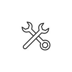 Minimalist wrench and screwdriver icon for tools and repair concepts