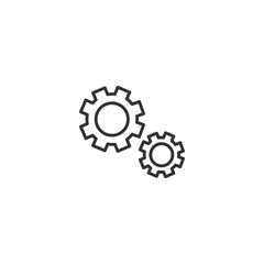 Minimalist gear icon: simple mechanical design for technology and engineering concepts