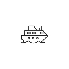Obraz premium Minimalist yacht icon design on white background