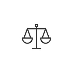 Minimalist balance scale icon representing justice and equality
