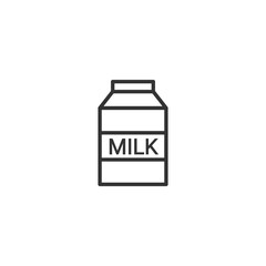 Minimalist milk carton icon on white background