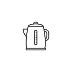 Obraz premium Modern minimalist electric kettle icon: sleek design on white background