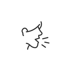 Fototapeta premium Simple line drawing of a sneezing person wearing a mask
