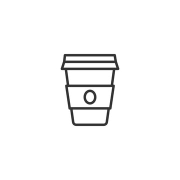 recommend clip art: Minimalist coffee cup icon on white background for beverage and cafe designs