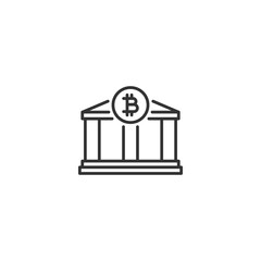 Bitcoin cryptocurrency in financial institution icon