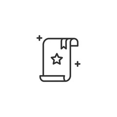 Minimalist award certificate icon with star symbol for achievements