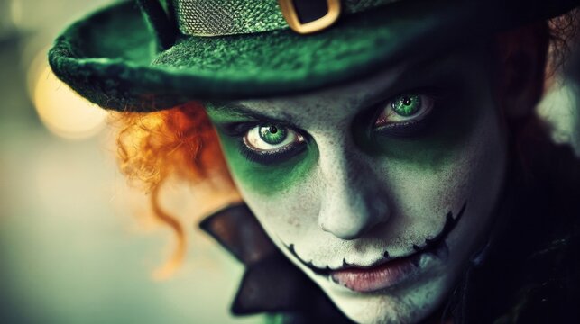 Eerie Leprechaun Halloween Costume Portrait