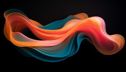 abstract smoke wave green orange