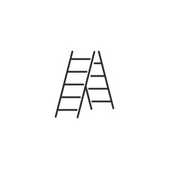 Minimalistic ladder icon on white background