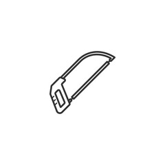 Fototapeta premium Minimalist linear design of a hand saw tool icon for construction and carpentry