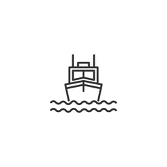 Naklejka premium Minimalistic boat icon on white background