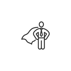 Businessperson icon with cape representing leadership and success