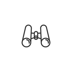 Minimalist binoculars icon: exploration and adventure symbol in outline style