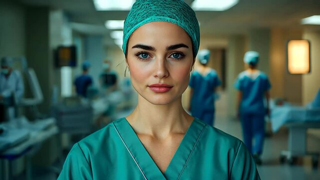 A dedicated nurse in scrubs skillfully provides critical care, showcasing compassion and expertise in a lifesaving role.