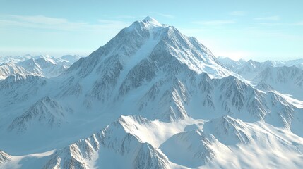 Obraz premium Majestic snow-capped mountain range under clear blue sky