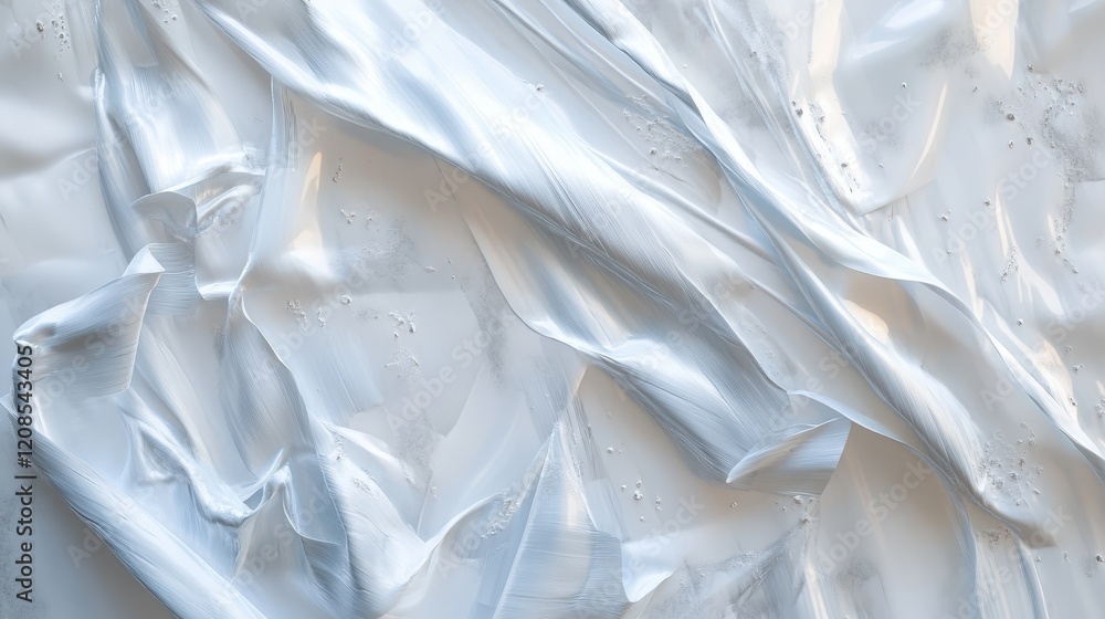 Poster smooth white fabric with flowing texture and subtle shadows